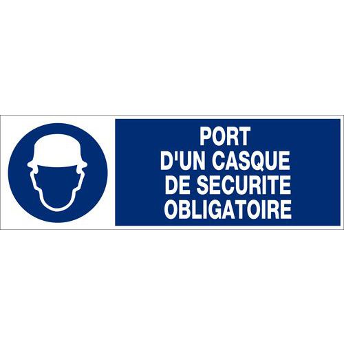 Panneau d'obligation Port d'un casque de sécurité obligatoire - Rigide Panneau d'obligation Port d'un casque de sécurité obligatoire - Rigide