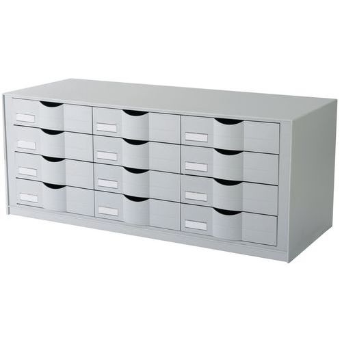 Trieur A 16 Tiroirs Gris/gris Pour Armoire