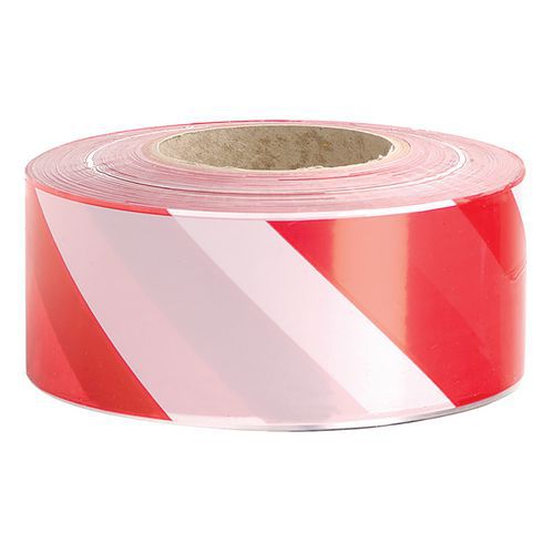 Ruban de barrière Rouge/Blanc - 500m x 70mm - Signalétique de sécurité pour zones dangereuses