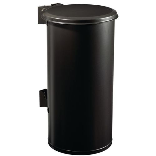 Poubelle D'extérieur 80 L Murale Tubo Gris Manganèse