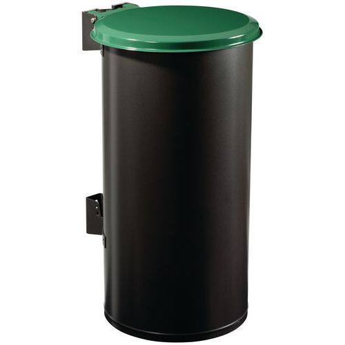 Poubelle D'extérieur 80 L Murale Tubo Vert Mousse - Gris Manganèse