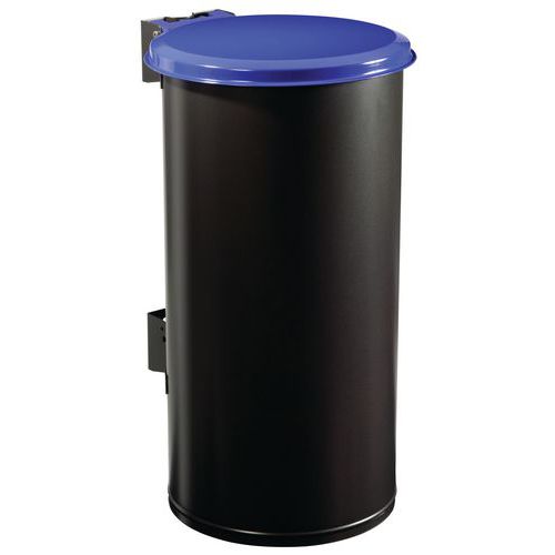 Poubelle D'extérieur 80 L Murale Tubo Bleu - Gris