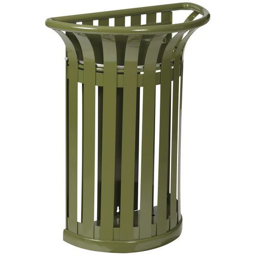 Corbeille 35 L Tulipe Murale Vert Olive - Ral 6003