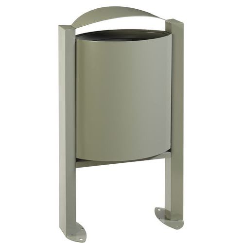 Corbeille 40 L Sur Pied Arkea Gris Ciment - Ral 7033