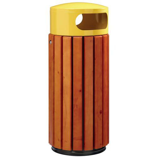 Corbeille D'extérieur 60 L Zeno En Bois Ronde Jaune Colza 1021/ Bois