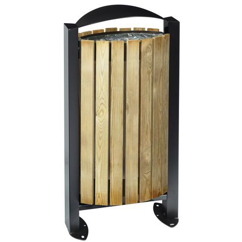 Corbeille 60 L Sur Pied Arkea Bois Bois Gris Manganèse