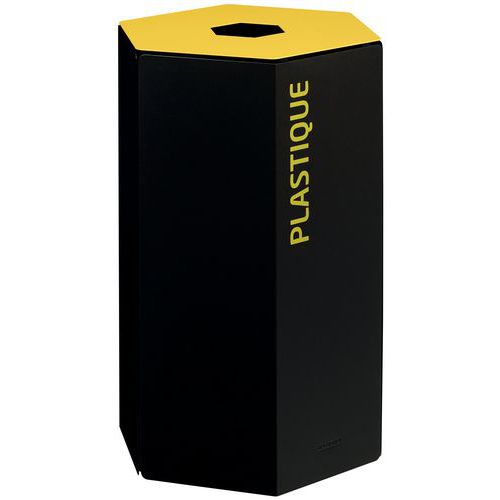 Corbeille 50 L Hexatri Sans Serrure Gris Manganèse / Jaune