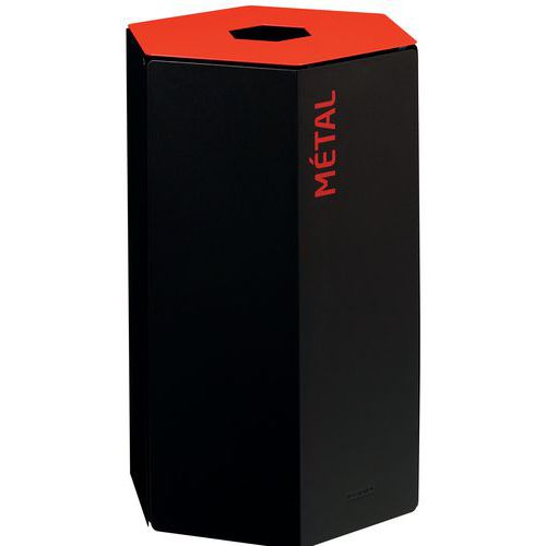 Corbeille 50 L Hexatri Sans Serrure Gris Manganèse / Rouge