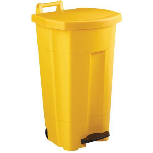 Poubelle 90 L Boogy Mobile à Pedale Jaune Jaune