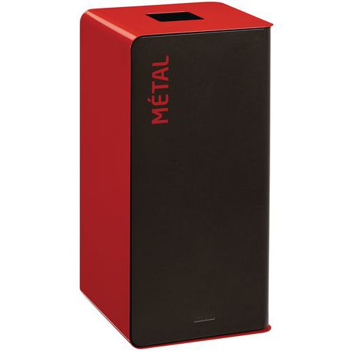Borne De Tri 40 L Cubatri Sans Serrure Gris Manganèse Rouge