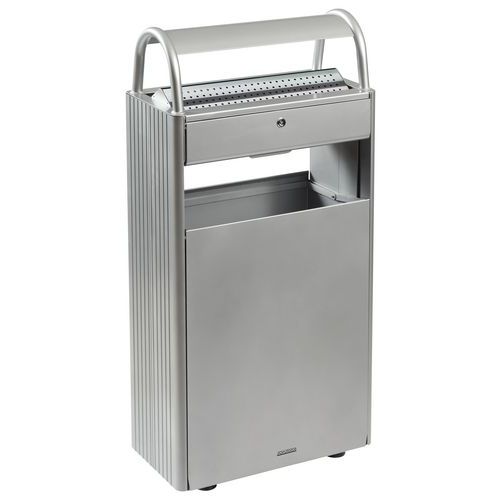 Cendrier 12 L Avec Corbeille 60 L Kopa Gris Métal - Ral 9006