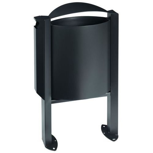 Corbeille 40 L Sur Pied Arkea + Cendrier Anthracite Mat