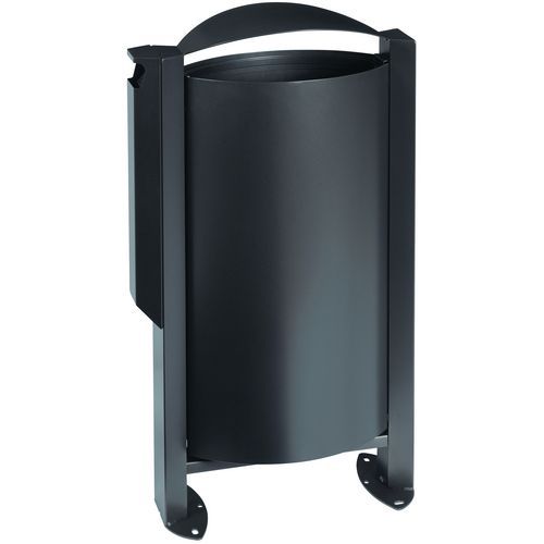 Corbeille 60 L Sur Pied Arkea + Cendrier Anthracite Mat
