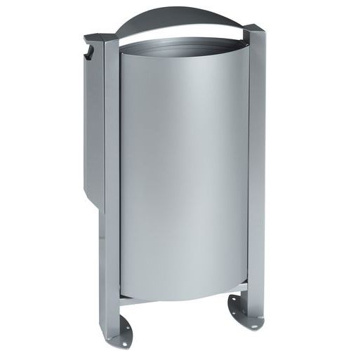 Corbeille 60 L Sur Pied Arkea + Cendrier Gris Métal