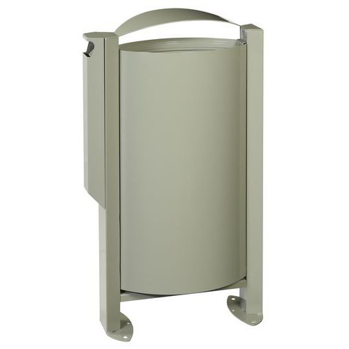Corbeille 60 L Sur Pied Arkea + Cendrier Gris Ciment
