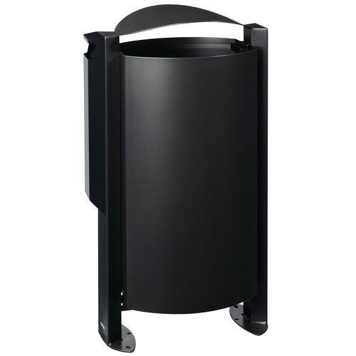 Corbeille 100 L Sur Pied Arkea + Cendrier Gris Manganèse