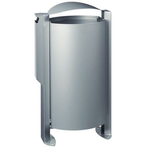 Corbeille 100 L Sur Pied Arkea + Cendrier Gris Métal