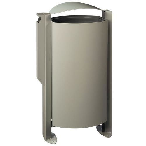 Corbeille 100 L Sur Pied Arkea + Cendrier Gris Ciment
