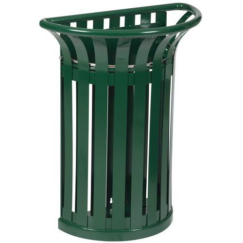 Corbeille 35 L Tulipe Fixation Sur Poteau Vert Mousse