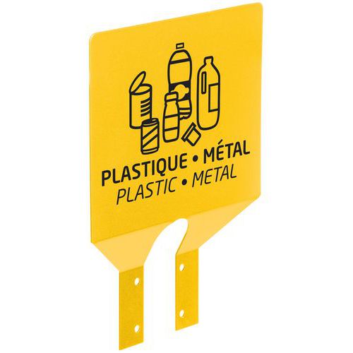 Plaque Tri Plastique Fixation Sur Poteau Jaune Colza