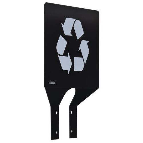 Plaque Produit Recyclé Fixation Sur Poteau Gris Manganèse