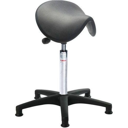 Tabouret Octo610 Vérin à Gaz-haut Selle Dalton Noir