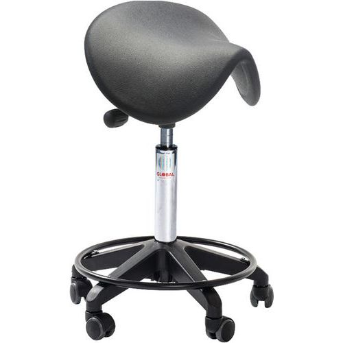 Tabouret Octopus Vérin à Gaz-medium Selle Dalton Noir