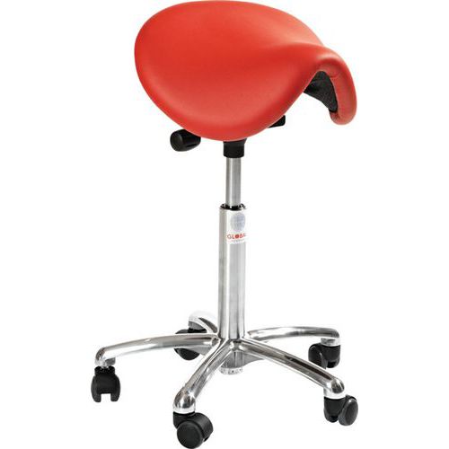 Tabouret Vérin à Gaz-haut Dalton Imitation Cuir Rouge