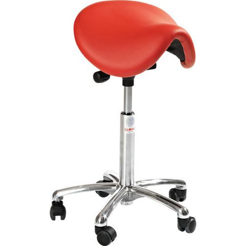 Tabouret Vérin à Gaz-med. Dalton Imitation Cuir Rouge