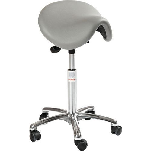 Tabouret Vérin à Gaz-bas Dalton Imitation Cuir Gris