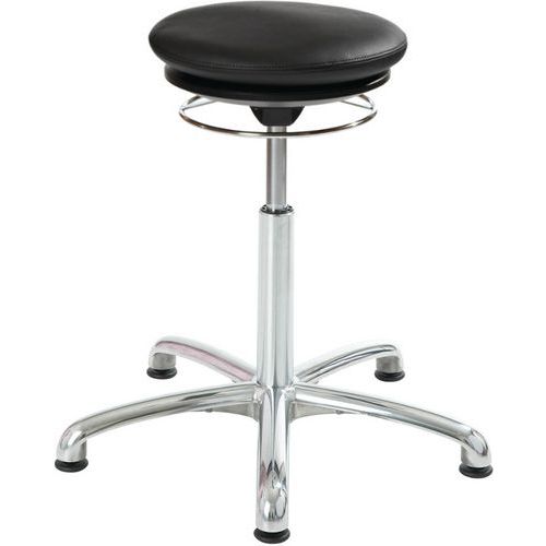 Tabouret Pilates Vérin à Gaz-bas Imitation Cuir Noir