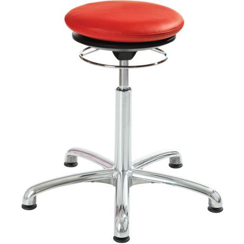 Tabouret Pilates Vérin à Gaz-bas Imitation Cuir Rouge