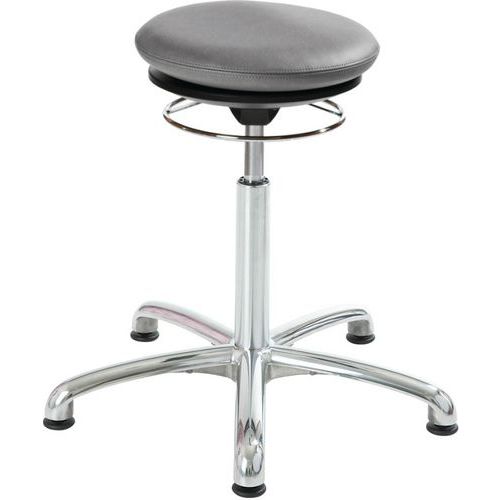 Tabouret Pilates Vérin à Gaz-medium Imitation Cuir Gris