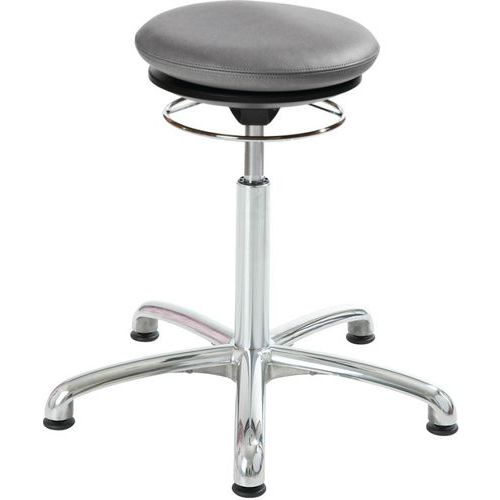 Tabouret Pilates Vérin à Gaz-bas Imitation Cuir Gris