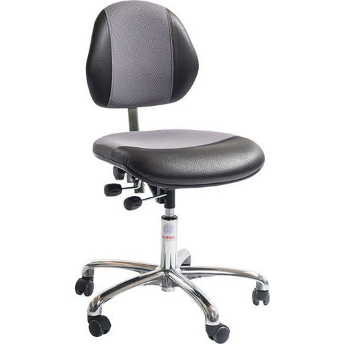 Siège Aktiv Duo Verin à Gaz-office Bas Ambla Noir-3d Gris