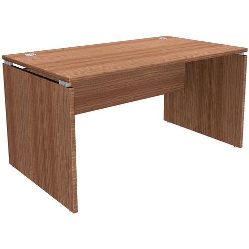Quadrifoglio - Bureau droit Square 140cm Noyer - Pied Panneau Mélaminé - Style Contemporain
