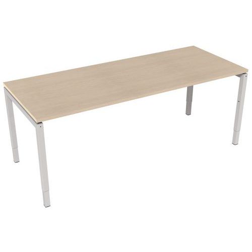 Robberechts - Bureau droit réglable à manivelle 200 cm Chêne - Hauteur 62-85 cm - Ergonomique et Éco-responsable