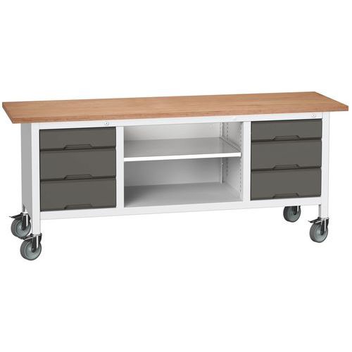 Bott 1 Etabli Monobloc Roulant Verso 2000 X 600 M34 - Bott