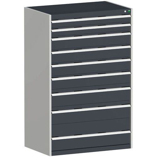 Armoire à tiroirs Cubio - 1600x1050x650mm - 9 tiroirs Anthracite - Bott