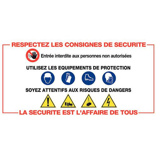 Panneau Respectez Consigne Securite - Rigide 960x480mm