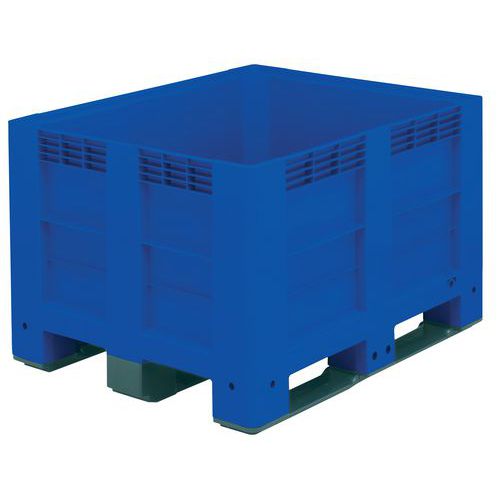 Schoeller Allibert - Caisse palette 600L 1200x1000x760mm Bleu - 3 semelles - Usage alimentaire - PEHD résistant