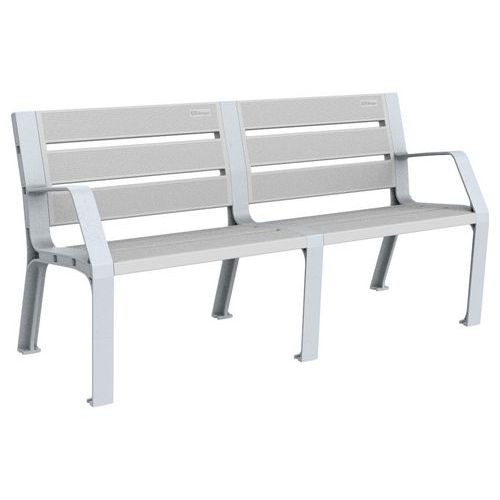 Banc Millau 165 cm Polyéthylène Gris - Mobilier Urbain Extérieur - Robuste et Durable