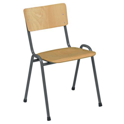 Chaise Bois Structure Anthracite Non Feu M2