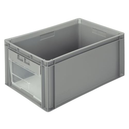 Bac Norme Europe Gris 56 L - Porte Sur Largeur - 600x400x300 Mm