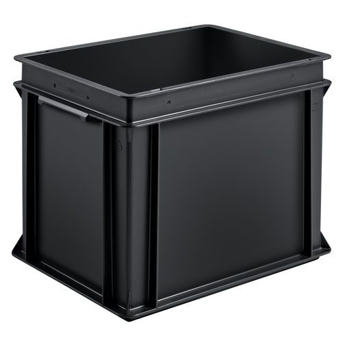 UTZ - Bac antistatique norme Europe 400x300x325mm - 30L - Polypropylène - Gerbable - Noir