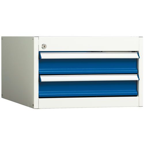 Bloc pour établi Atelier Optimum - Caisson 2 tiroirs H=90mm L=535 - Ateliers System