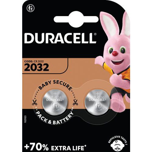 Duracell 2 Pile Bouton Lithium Cr2032 - Pack De 2 - Duracell