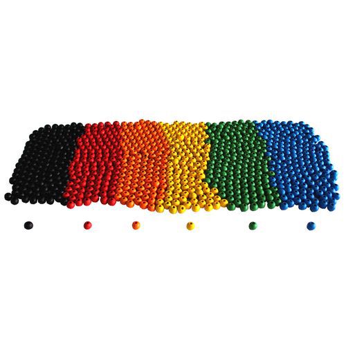 Sachet de 1 000 perles en bois colorés Ø 10 mm thumbnail image 1