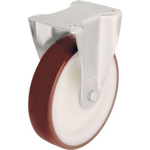 Roulette Fixe Platine Polyu Moy.rouleauxf=2 50kgd=125mm