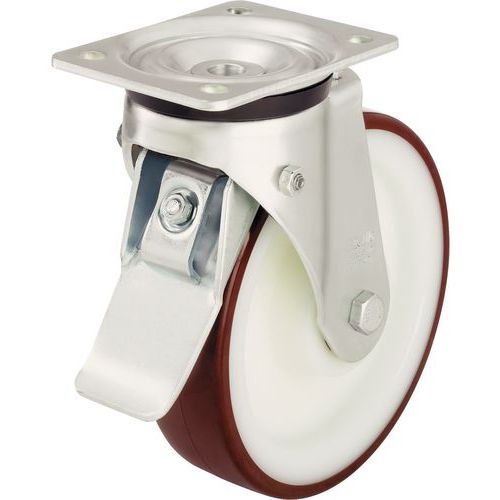 Roulette Frein Platine Polyu Moy.rouleauxf=2 50kgd=125mm